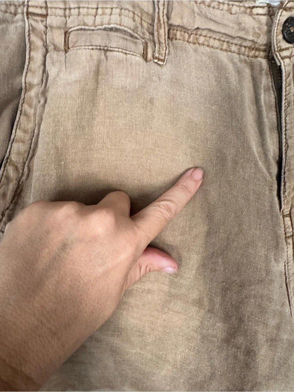 Lucky Brand 100% Linen  Shorts Men’s 31 Khaki Tan 9” Casual Summer Classic